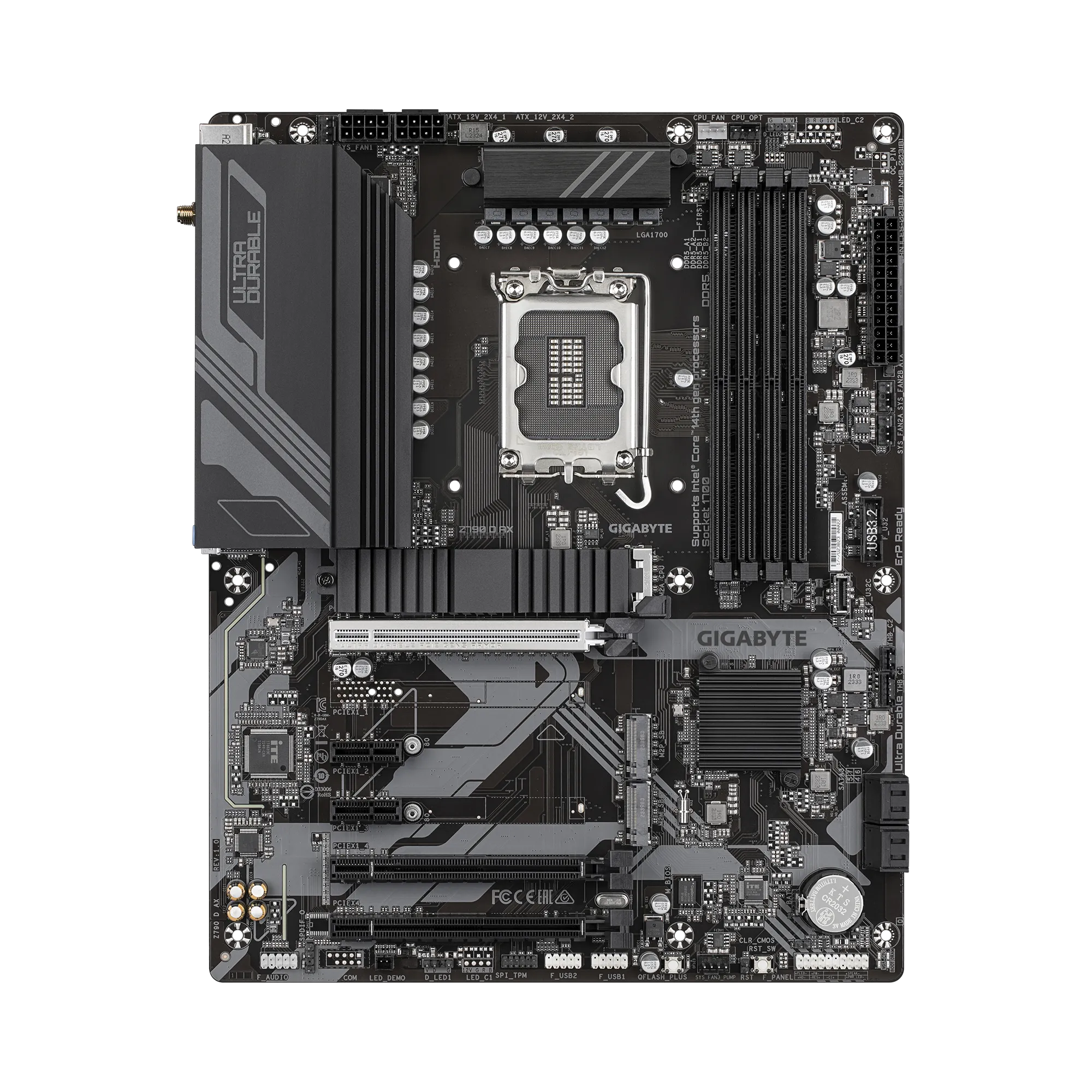 A large main feature product image of Gigabyte Z790 D AX LGA1700 ATX Desktop Motherboard