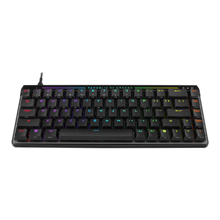 A large main feature product image of ASUS ROG Falchion Ace HFX 65% Analogue Gaming Keyboard - ROG HFX Switch