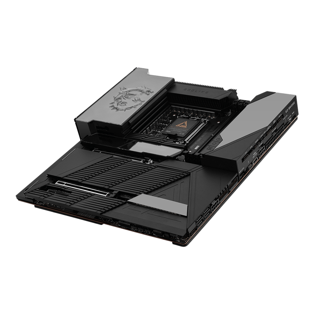 A large main feature product image of MSI MEG Z890 Godlike LGA1851 E-ATX Desktop Motherboard