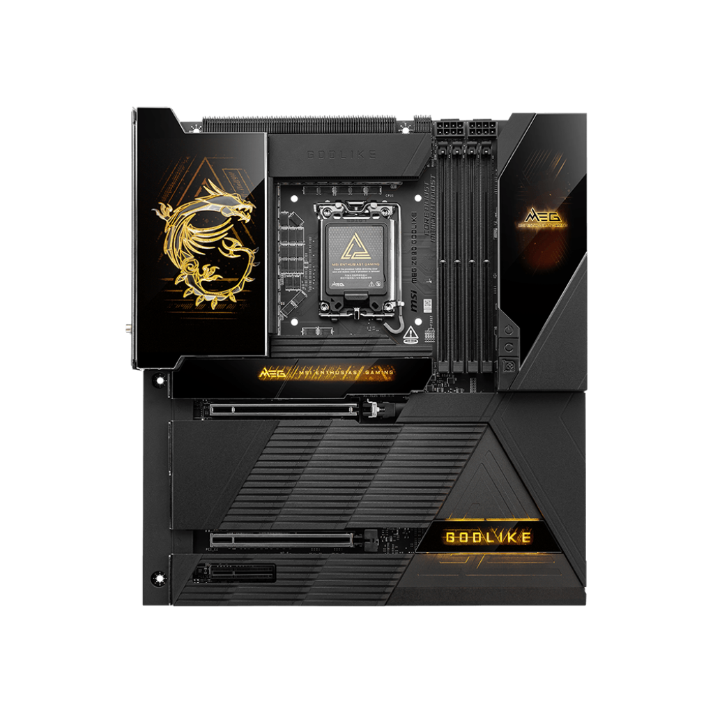 A large main feature product image of MSI MEG Z890 Godlike LGA1851 E-ATX Desktop Motherboard