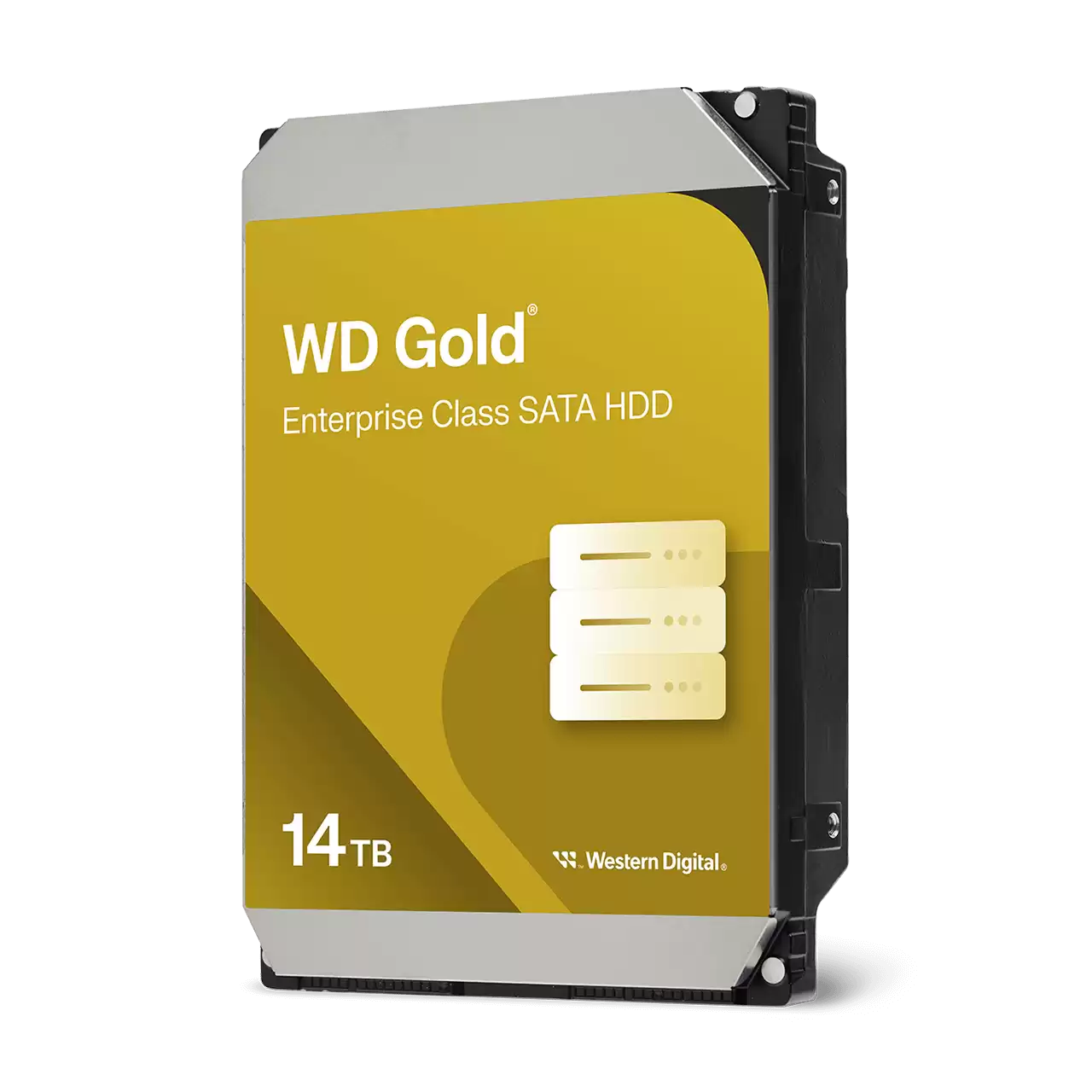 A large main feature product image of WD Gold 3.5" Enterprise Class HDD - 14TB 512MB