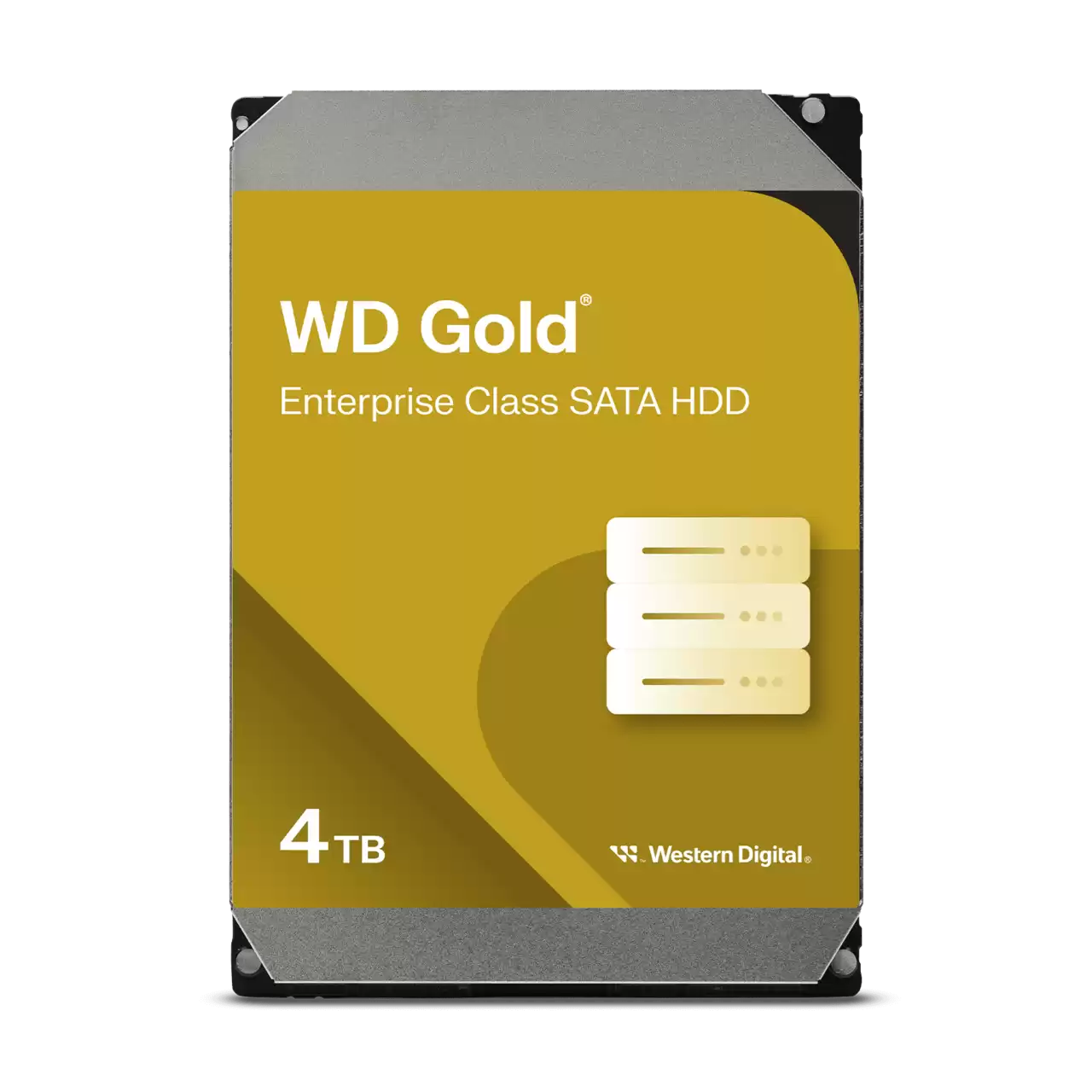 A large main feature product image of WD Gold 3.5" Enterprise Class HDD - 4TB 256MB