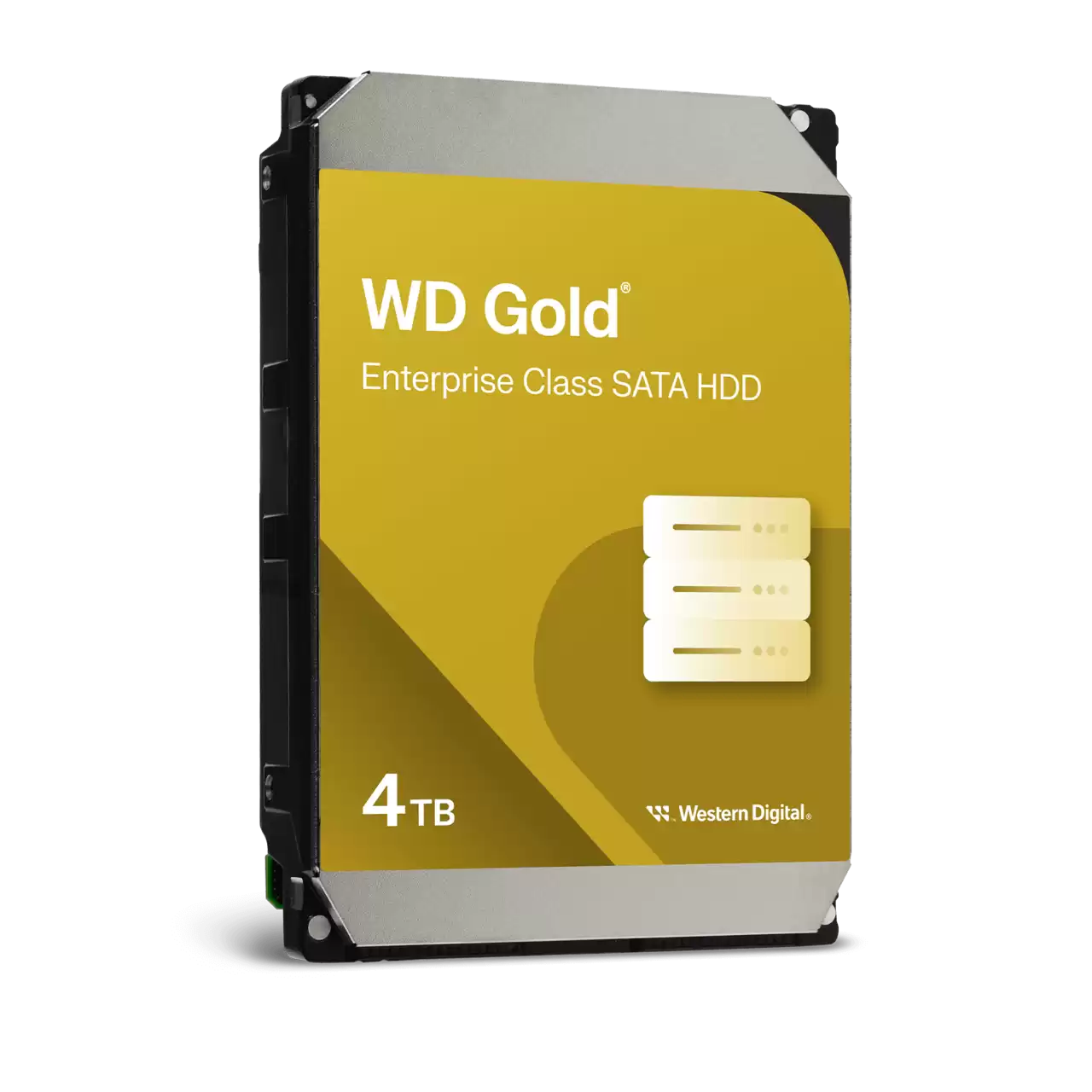 A large main feature product image of WD Gold 3.5" Enterprise Class HDD - 4TB 256MB