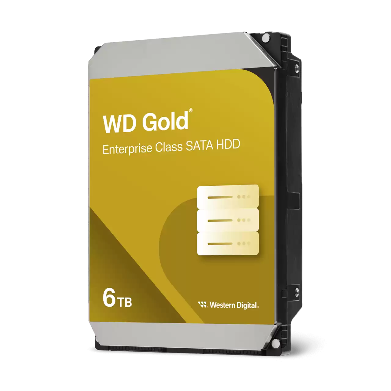 A large main feature product image of WD Gold 3.5" Enterprise Class HDD - 6TB 256MB