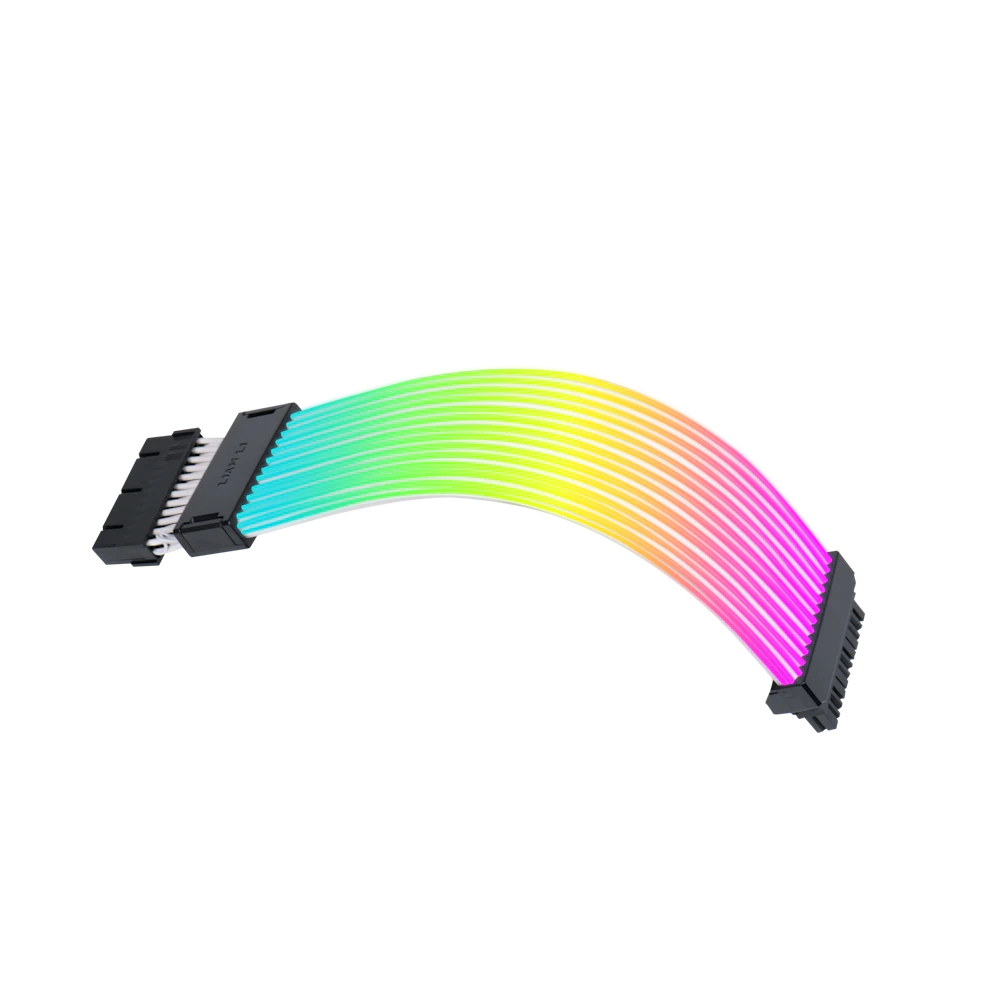 A large main feature product image of Lian Li Strimer Wireless 24-Pin ATX ARGB LED Extension Cable