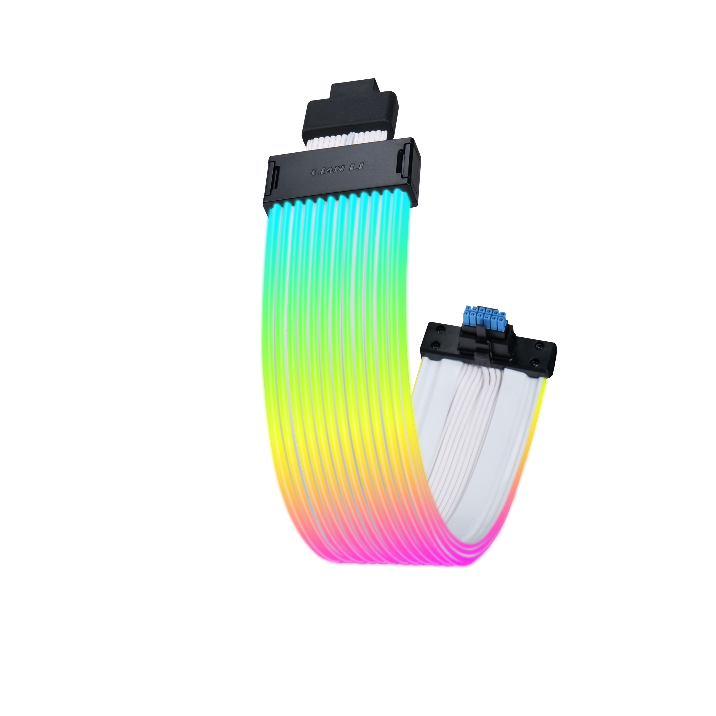 A large main feature product image of Lian Li Strimer Wireless 12V-2x6 Wide ARGB LED Extension Cable