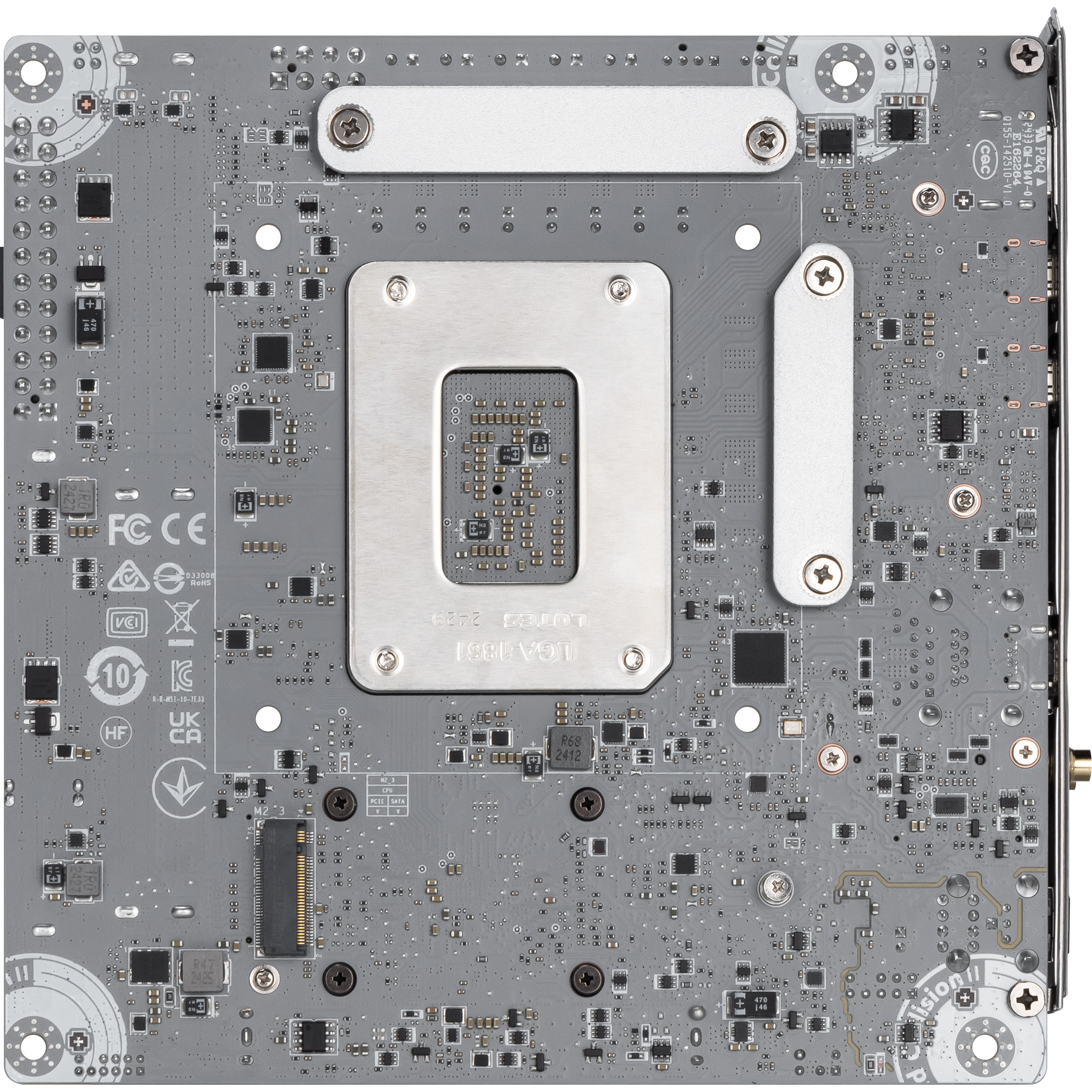 A large main feature product image of MSI MPG Z890I Edge TI WiFi LGA1851 Mini-ITX Desktop Motherboard
