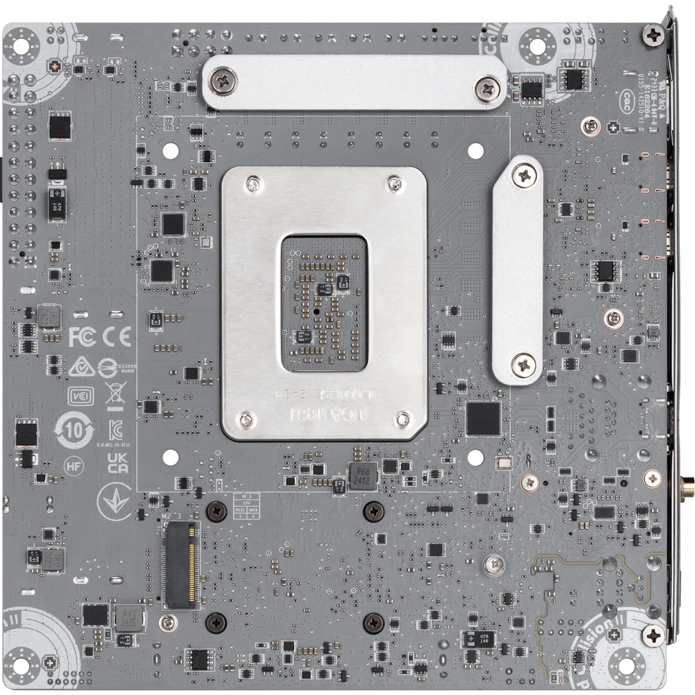 A large main feature product image of MSI MPG Z890I Edge TI WiFi LGA1851 Mini-ITX Desktop Motherboard