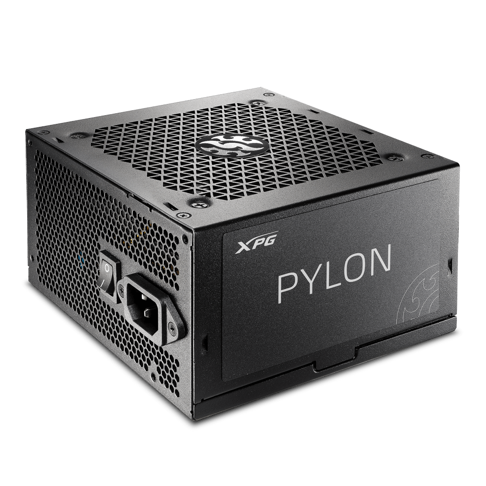 A large main feature product image of ADATA XPG Pylon 550W Bronze ATX PSU