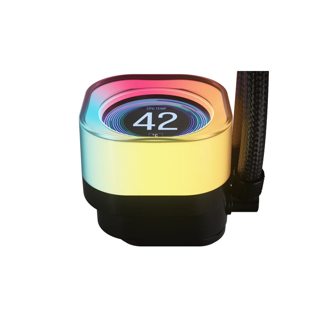 A large main feature product image of Corsair iCUE LINK TITAN 360 RX LCD - 360mm AIO Liquid CPU Cooler (Black)