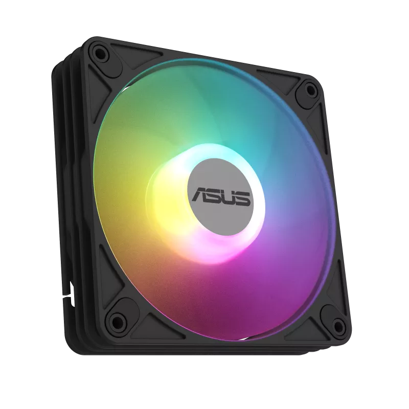 A large main feature product image of ASUS AR120 ARGB 120mm Black PWM Cooling Fan 