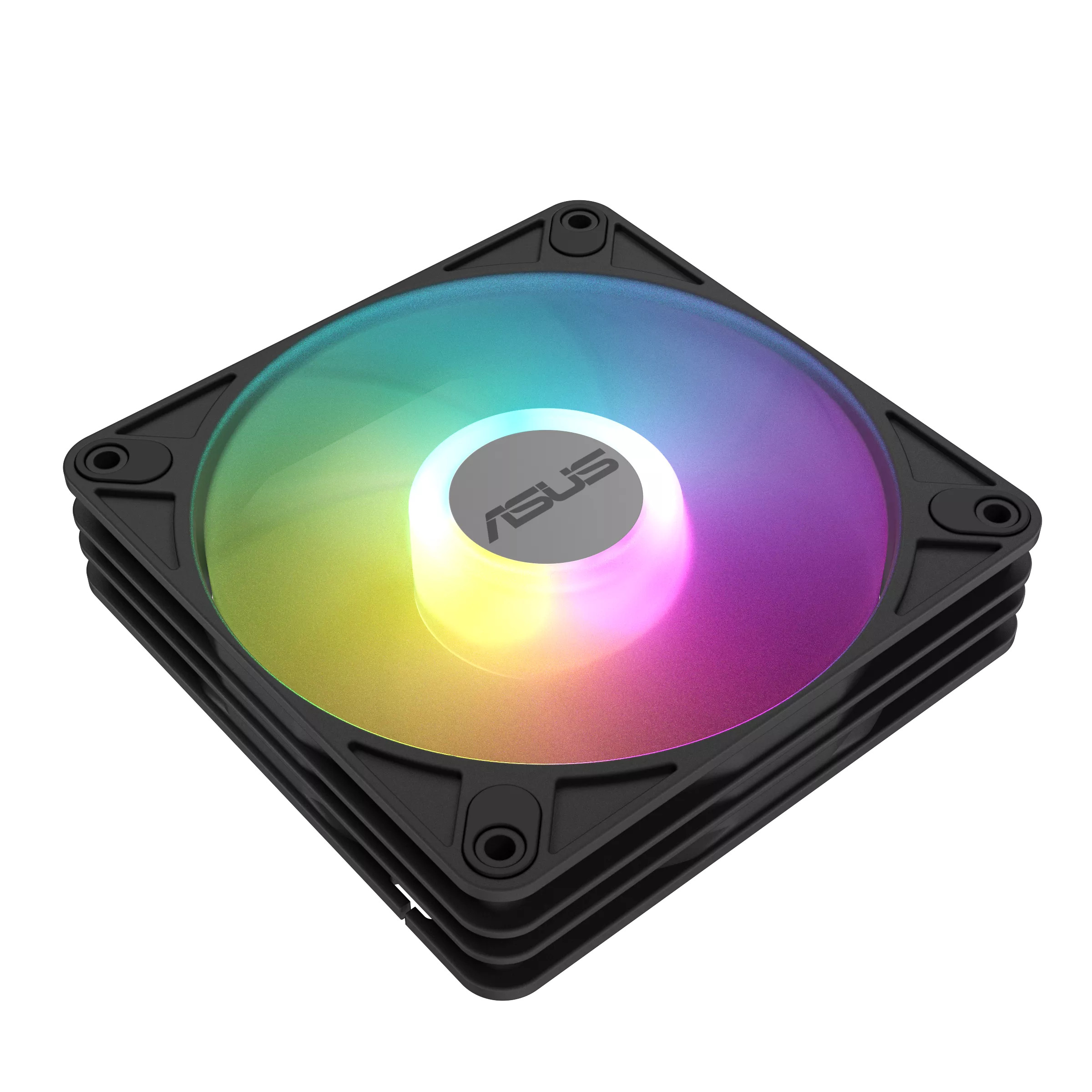 A large main feature product image of ASUS AR120 ARGB 120mm Black PWM Cooling Fan 