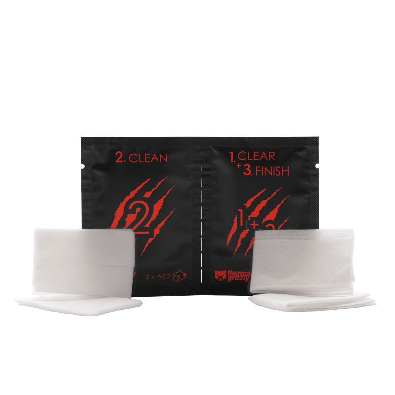 A large main feature product image of Thermal Grizzly Cleaning Wipes (10pcs)