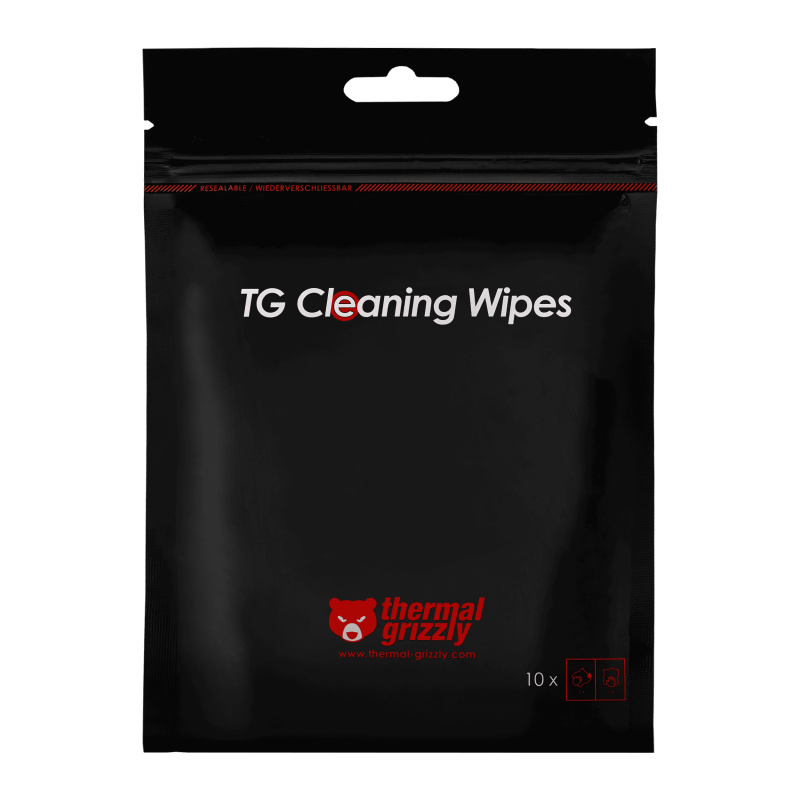 A large main feature product image of Thermal Grizzly Cleaning Wipes (10pcs)