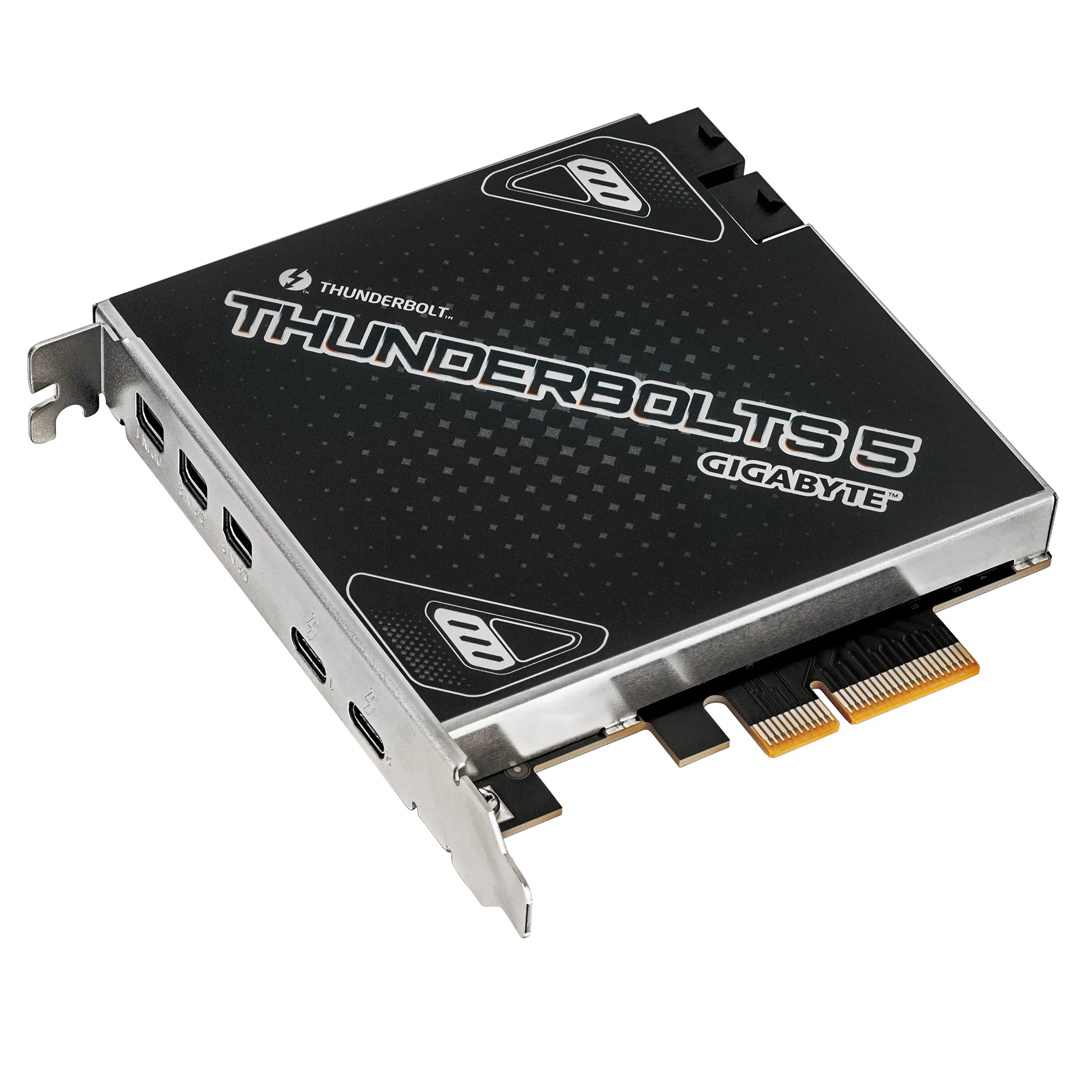 A large main feature product image of Gigabyte Thunderbolts 5 PCIe Add-in Card