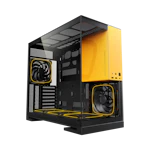 A small tile product image of Geometric Future Model 5 - Mid Tower Glass Case (Black/Yellow)