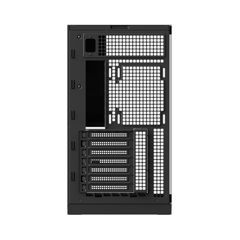 A large main feature product image of Geometric Future Model 5 w/ Fans - Mid Tower Glass Case (Black/Grey)