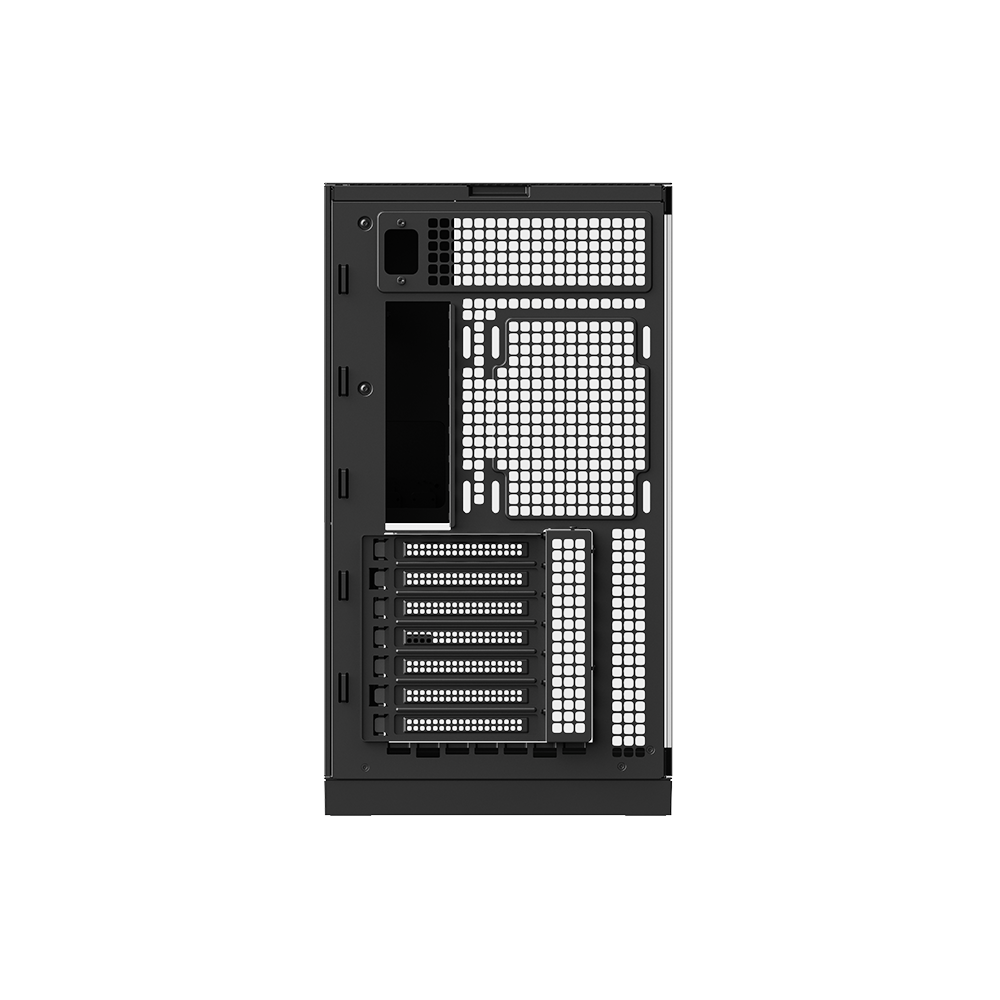A large main feature product image of Geometric Future Model 5 w/ Fans - Mid Tower Glass Case (Black/Grey)