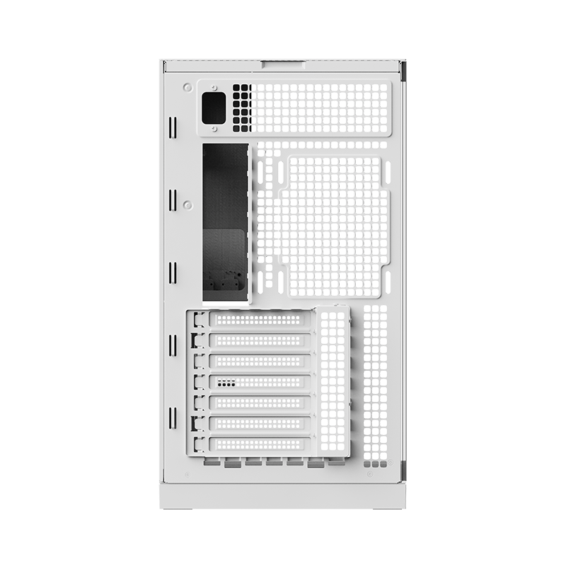 A large main feature product image of Geometric Future Model 5 w/ Fans - Mid Tower Glass Case (White)