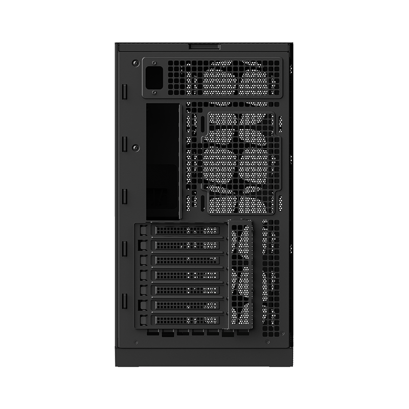 A large main feature product image of Geometric Future Model 5 Vent w/ Fans - Mid Tower Dual-Chamber Case (Black/Yellow)