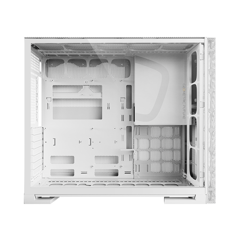 A large main feature product image of Geometric Future Model 5 Vent w/ Fans - Mid Tower Dual-Chamber Case (White)