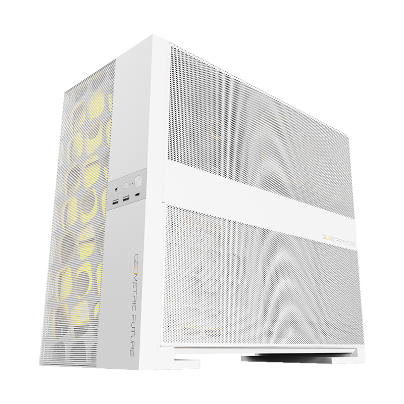 A large main feature product image of Geometric Future Model 5 Vent w/ Fans - Mid Tower Dual-Chamber Case (White)