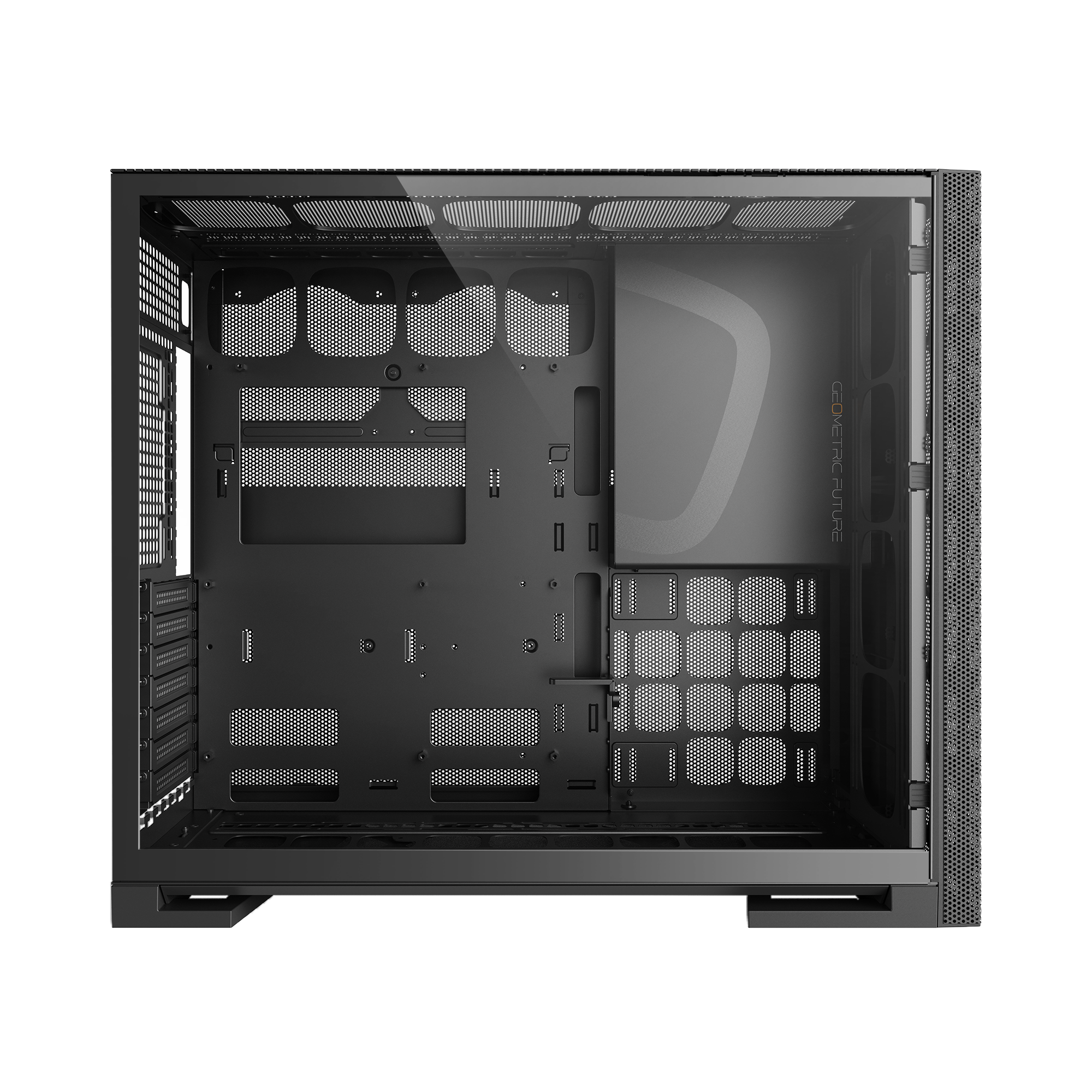 A large main feature product image of Geometric Future Model 5 Vent w/ Fans - Mid Tower Dual-Chamber Case (Black)