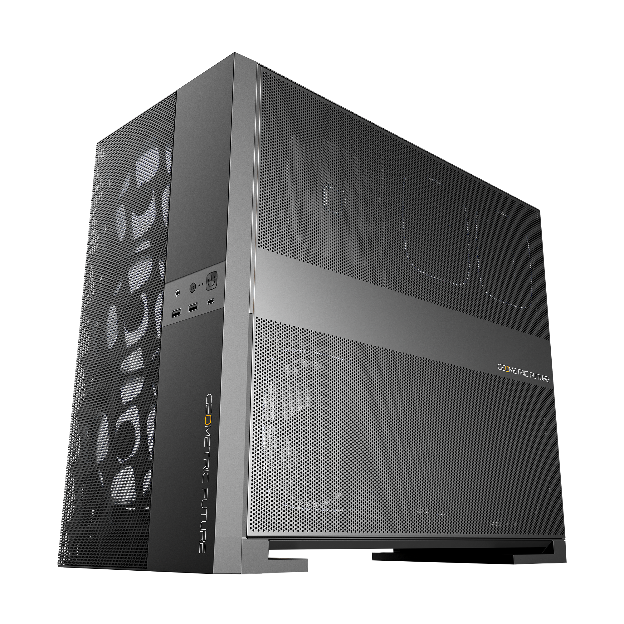 A large main feature product image of Geometric Future Model 5 Vent w/ Fans - Mid Tower Dual-Chamber Case (Black)