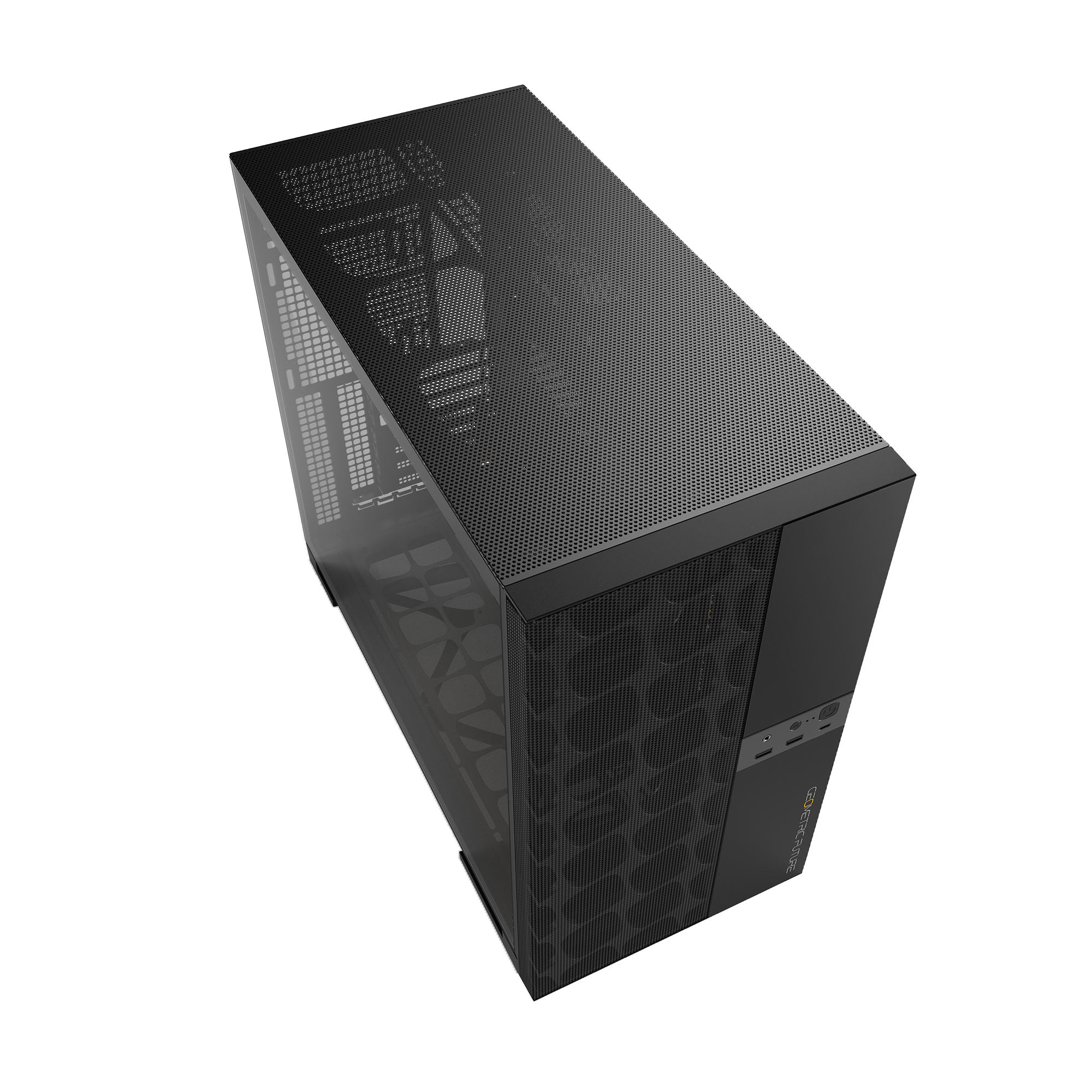 A large main feature product image of Geometric Future Model 5 Vent w/ Fans - Mid Tower Dual-Chamber Case (Black)