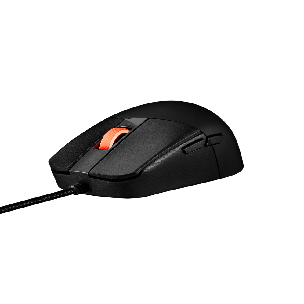 A large main feature product image of ASUS ROG Strix Impact III Wired Gaming Mouse