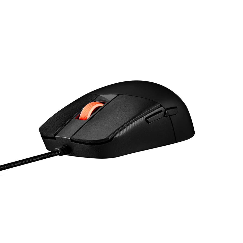 A large main feature product image of ASUS ROG Strix Impact III Wired Gaming Mouse
