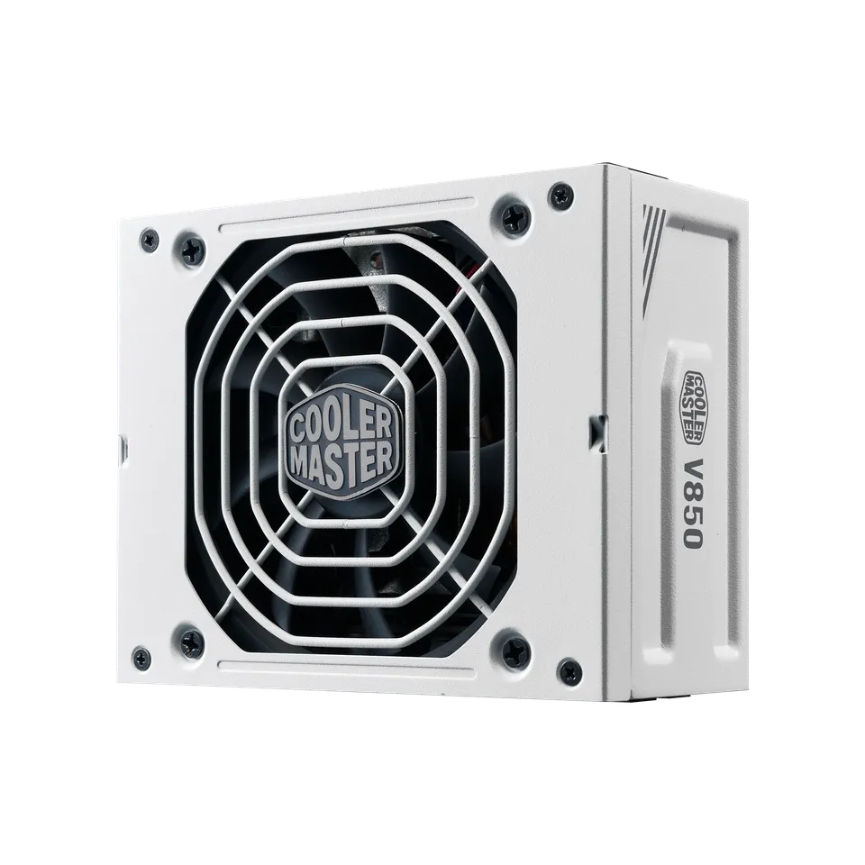 A large main feature product image of Cooler Master V SFX Gold 850W PCIe 5.1 ATX 3.1 Modular PSU (White)