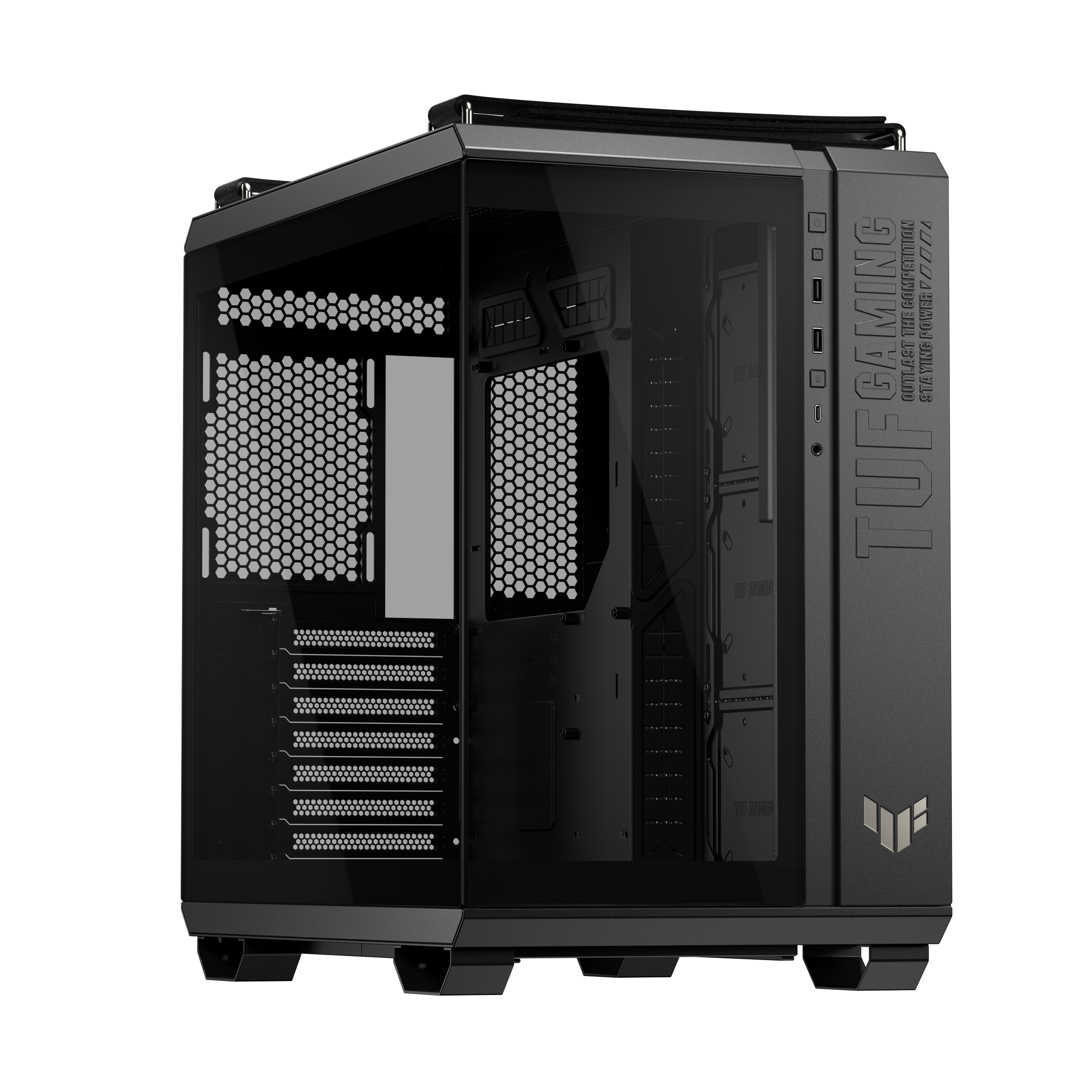 A large main feature product image of ASUS TUF Gaming GT502 Horizon Mid Tower Case - Black