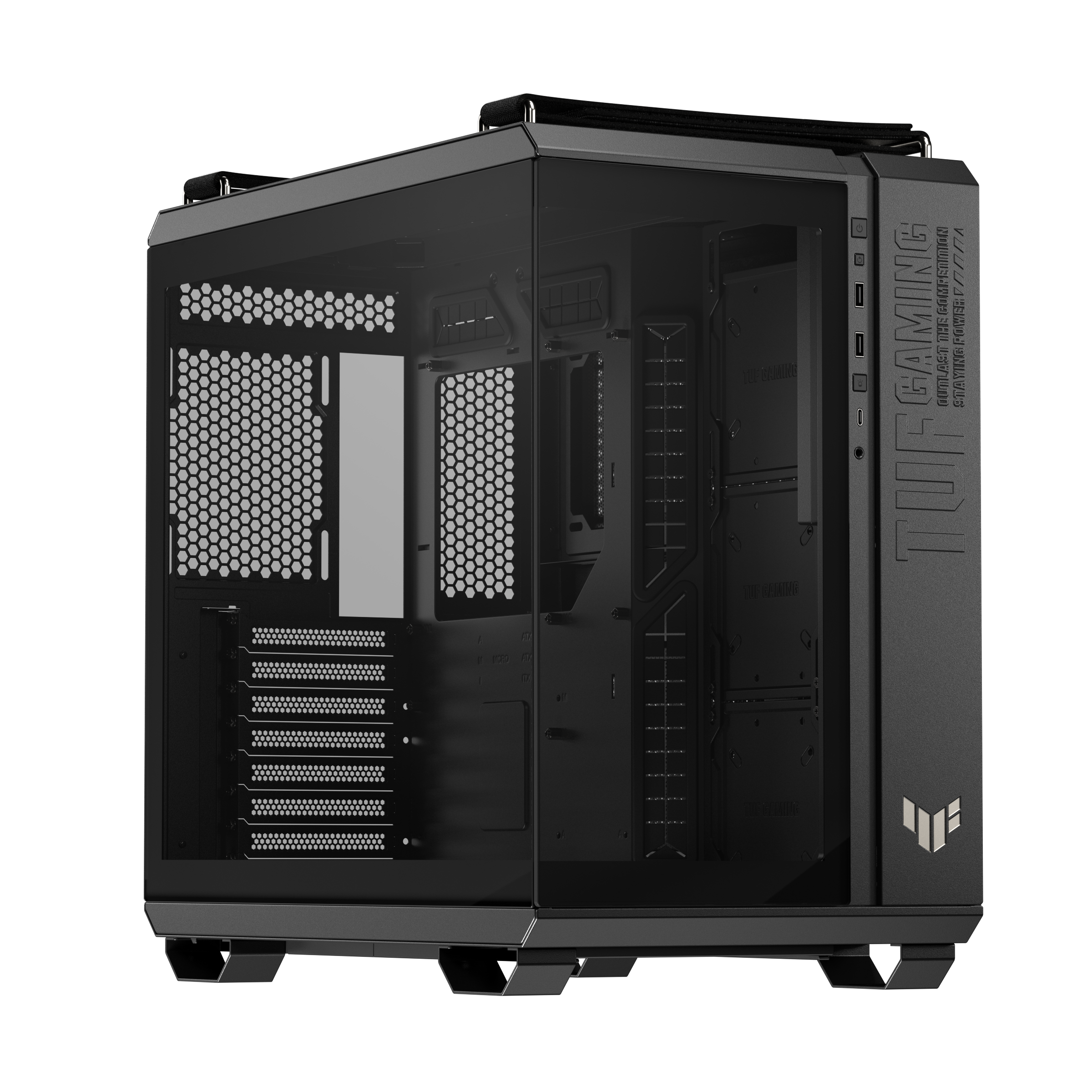 A large main feature product image of ASUS TUF Gaming GT502 Horizon Mid Tower Case - Black