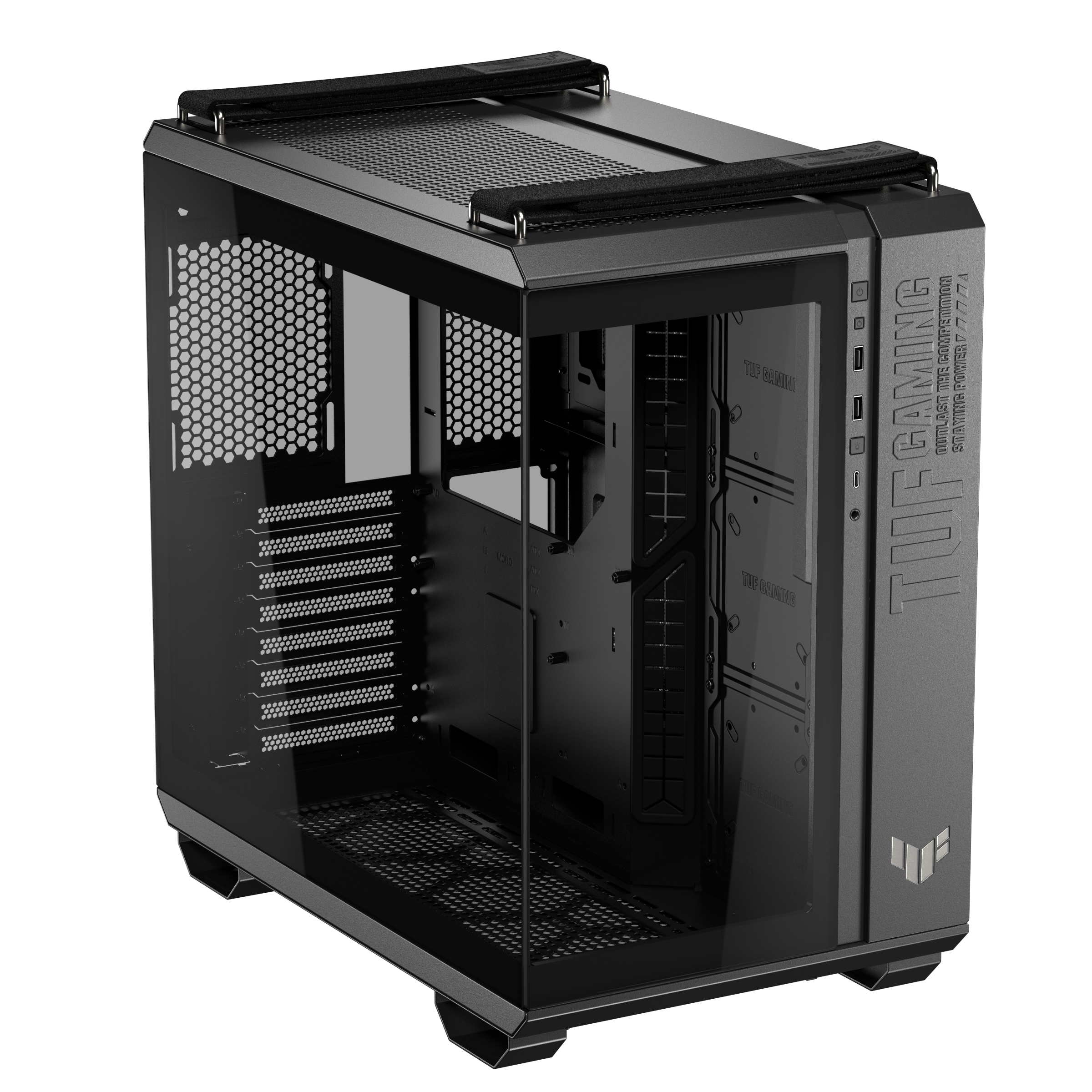 A large main feature product image of ASUS TUF Gaming GT502 Horizon Mid Tower Case - Black