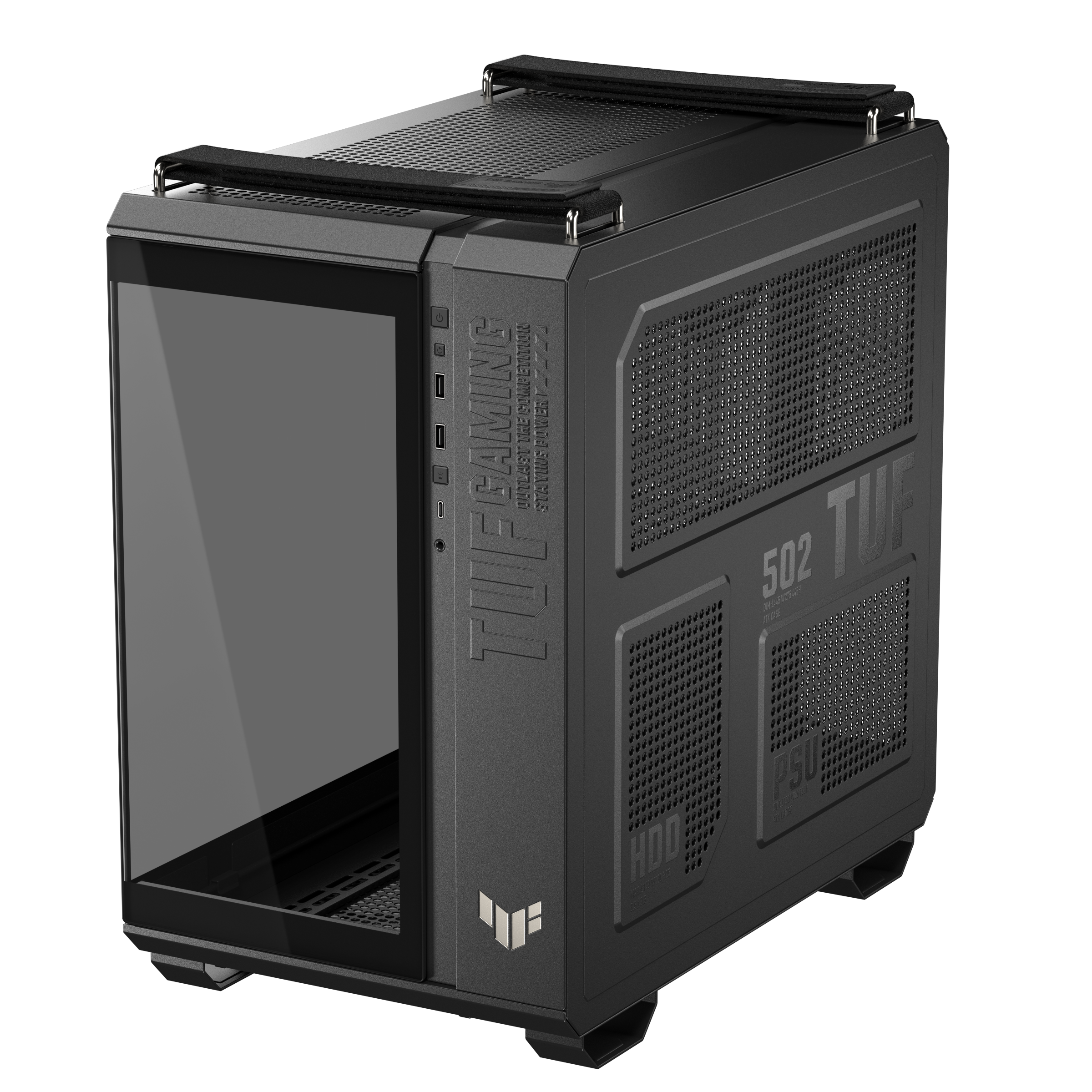 A large main feature product image of ASUS TUF Gaming GT502 Horizon Mid Tower Case - Black