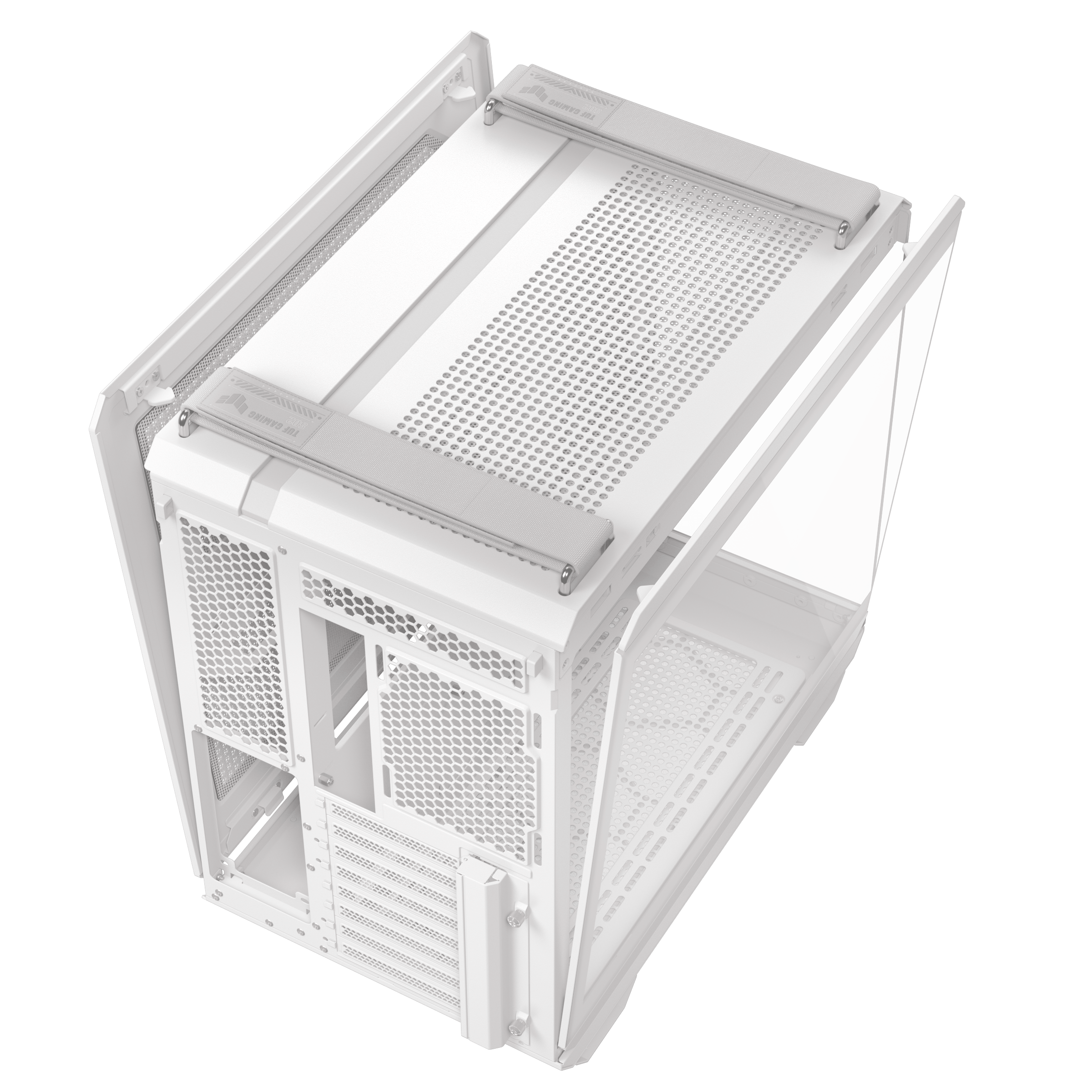 A large main feature product image of ASUS TUF Gaming GT502 Horizon Mid Tower Case - White