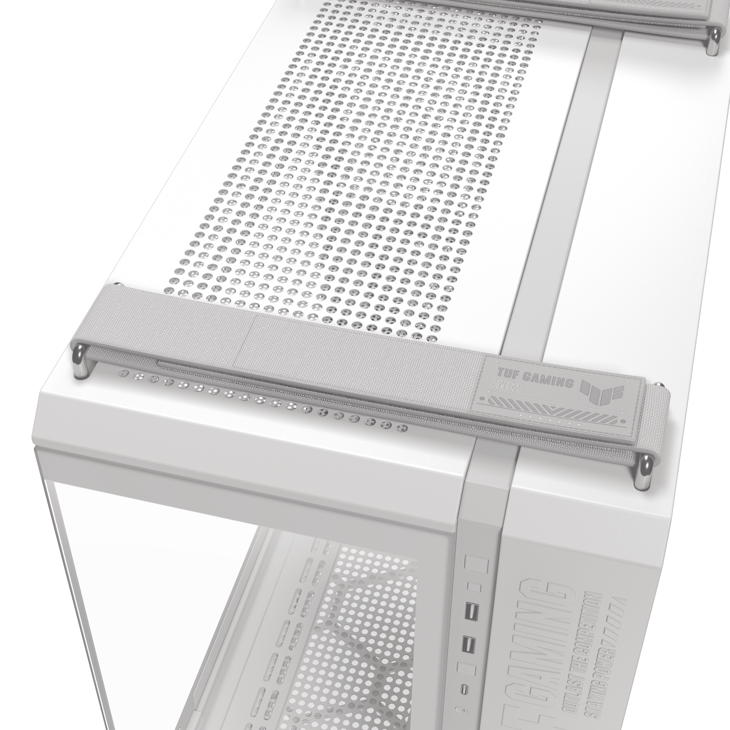 A large main feature product image of ASUS TUF Gaming GT502 Horizon Mid Tower Case - White
