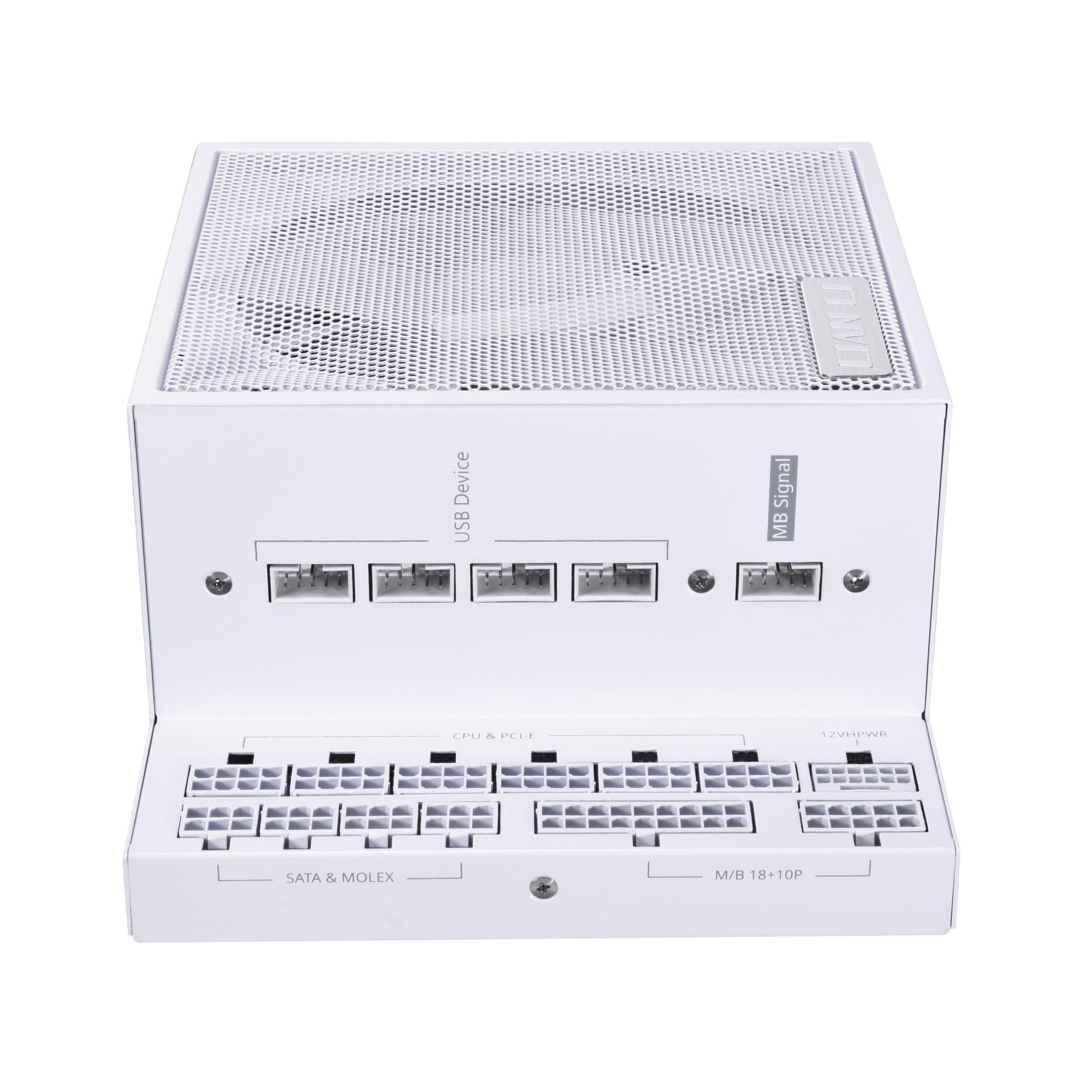 A large main feature product image of Lian Li Edge 1300W Platinum PCIe 5.1 ATX 3.1 Modular PSU (White)