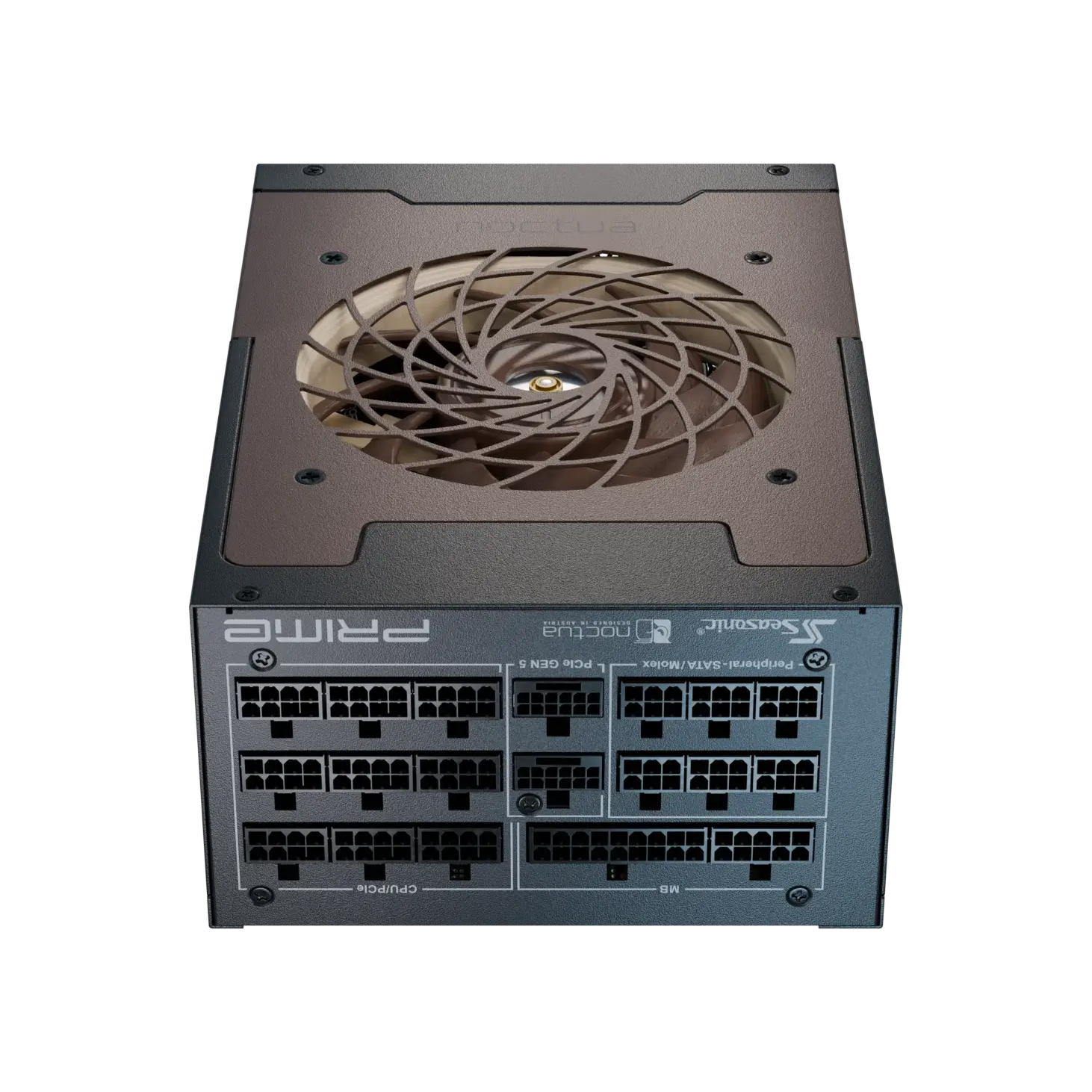 A large main feature product image of Seasonic PRIME TX 1600W Titanium PCIe 5.1 ATX 3.1 Modular PSU (Noctua Edition)