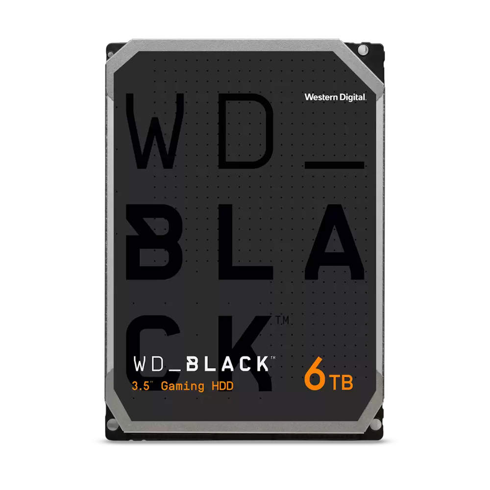 A large main feature product image of WD_BLACK 3.5" Gaming HDD - 6TB 256MB