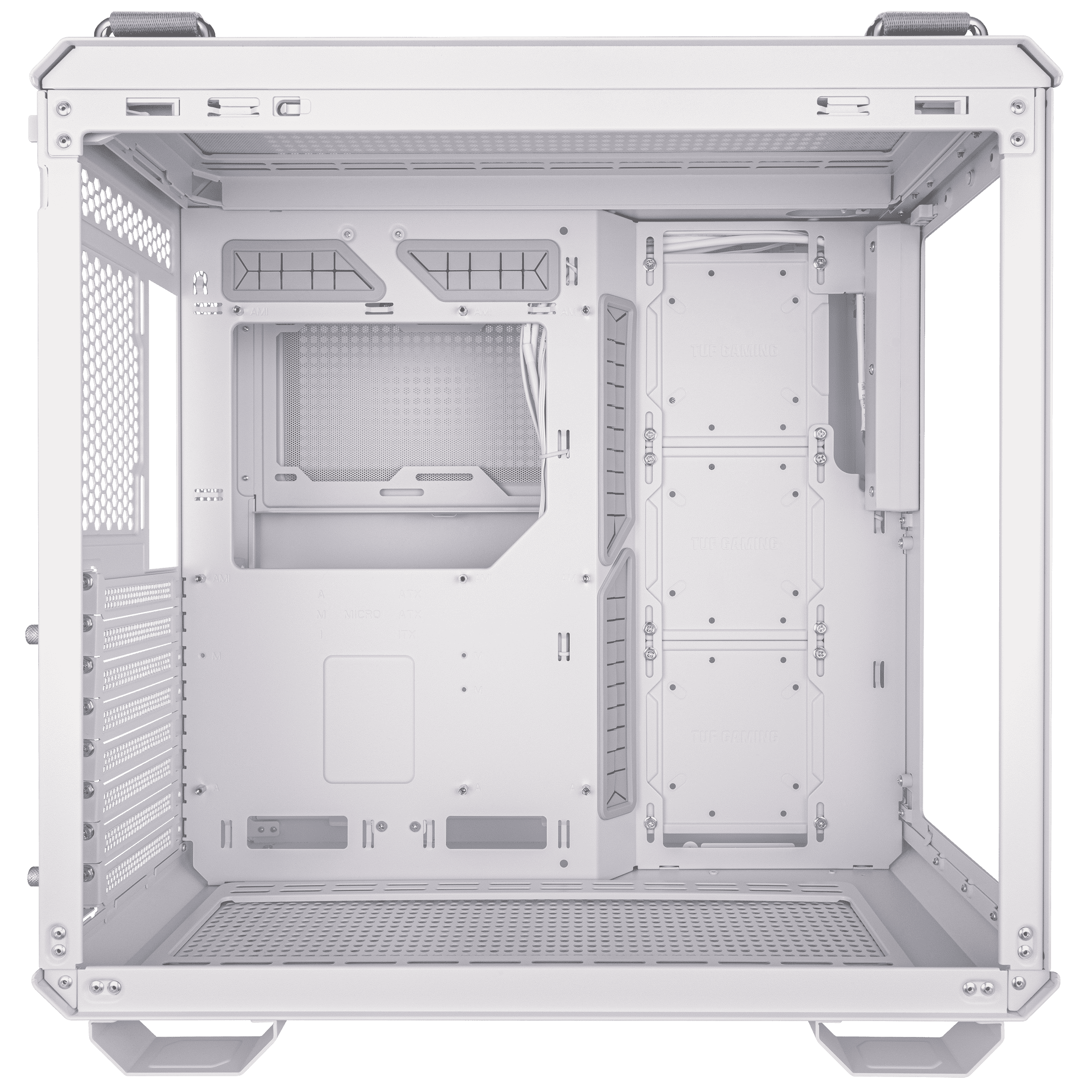 A large main feature product image of ASUS TUF Gaming GT502 Horizon Mid Tower Case - White