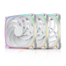 A product image of Geometric Future Squama 2503R - 140mm ARGB Reverse Blade PWM Fan 3-Pack (White)