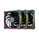 A small tile product image of Geometric Future Squama 2503 - 140mm ARGB PWM Fan 3-Pack (Black)