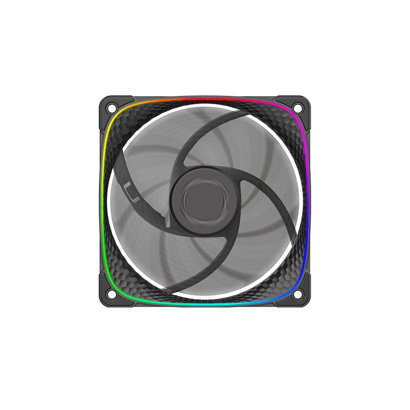 A large main feature product image of Geometric Future Squama 2503 - 120mm ARGB PWM Fan 3-Pack (Black)