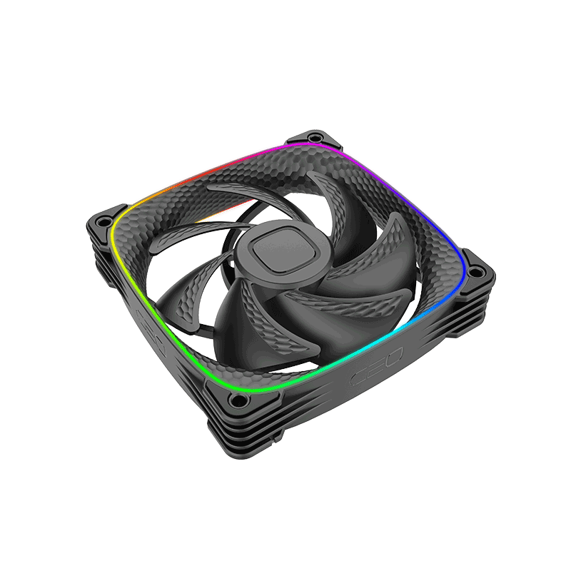 A large main feature product image of Geometric Future Squama 2503 - 120mm ARGB PWM Fan 3-Pack (Black)