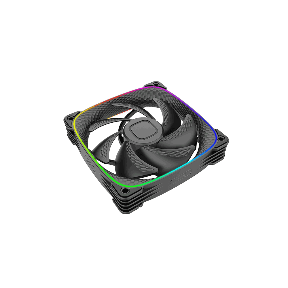A large main feature product image of Geometric Future Squama 2503 - 120mm ARGB PWM Fan 3-Pack (Black)