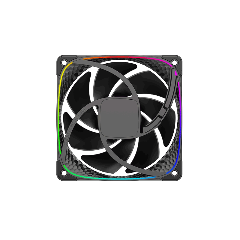 A large main feature product image of Geometric Future Squama 2503 - 120mm ARGB PWM Fan 3-Pack (Black)