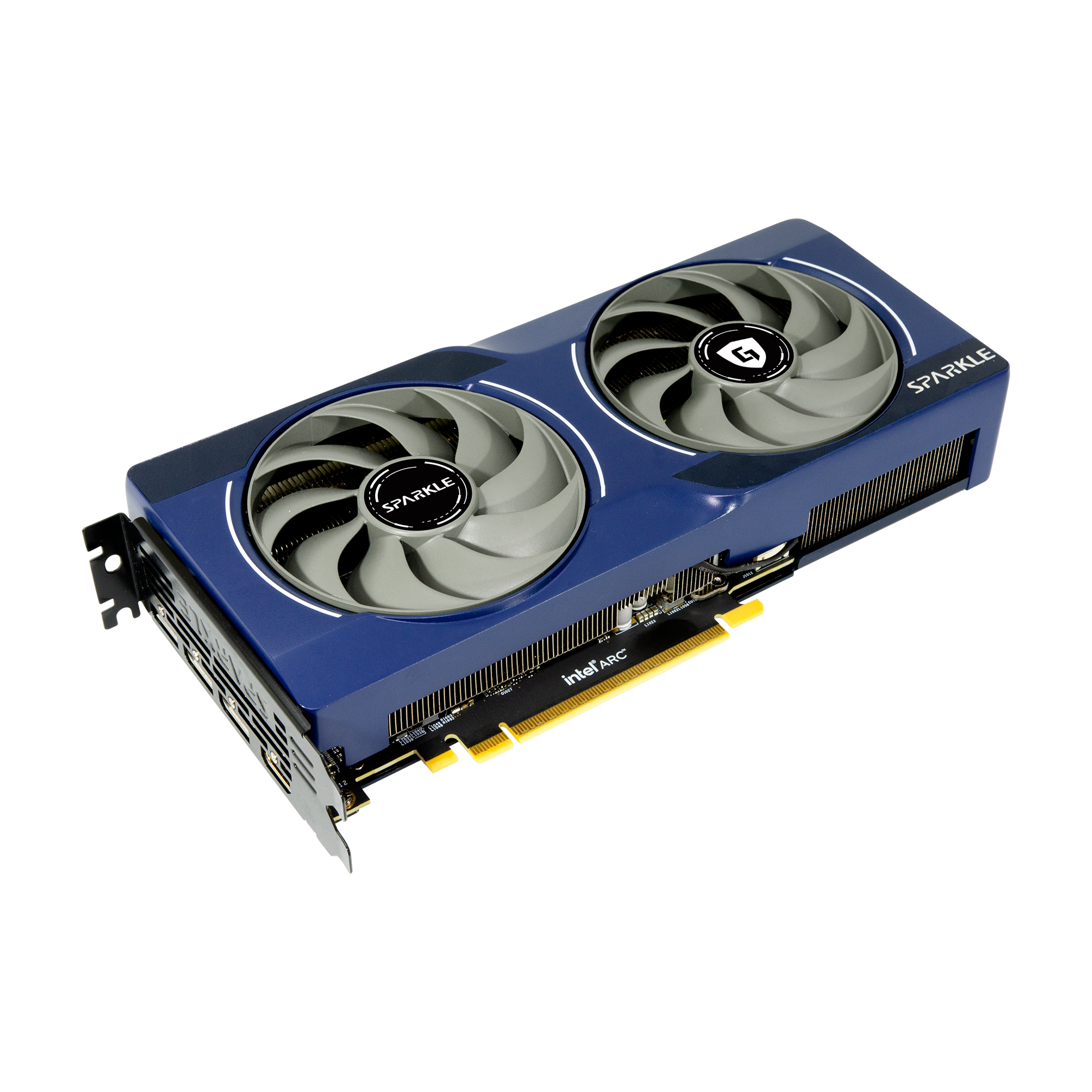 A large main feature product image of SPARKLE Intel Arc Battlemage B570 GUARDIAN OC 10GB GDDR6