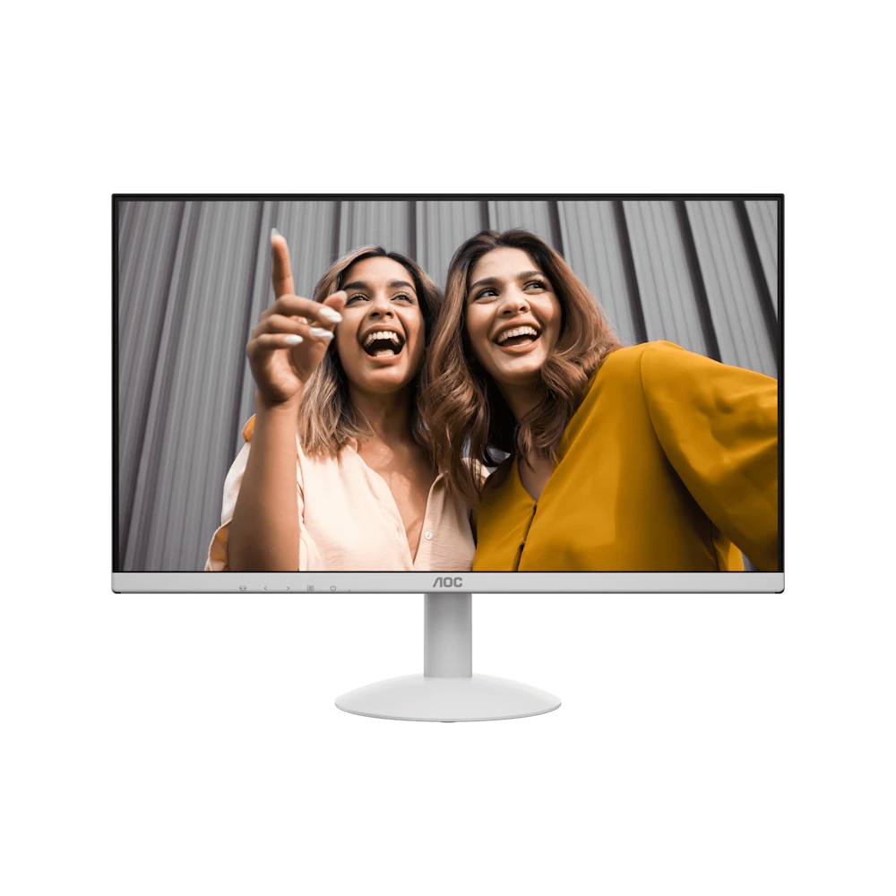 A large main feature product image of AOC 24B30H2/BW - 24" 1080p 120Hz IPS Monitor (White)